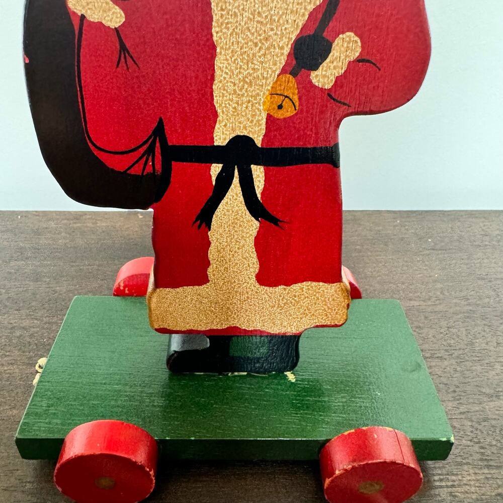 Vintage Santa Claus Pull Toy Wooden Christmas Nostalgic St. Nick - Picture 7 of 15